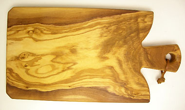 Olive Wood Cutting board with wooden handle (model F MIDIUM)